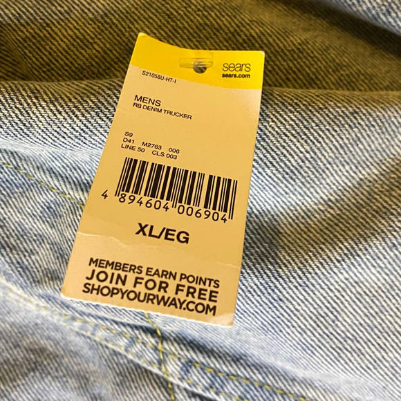 Deadstock Sears Roebucks Denim Trucker Jacket Size XL - Picture 4 of 7